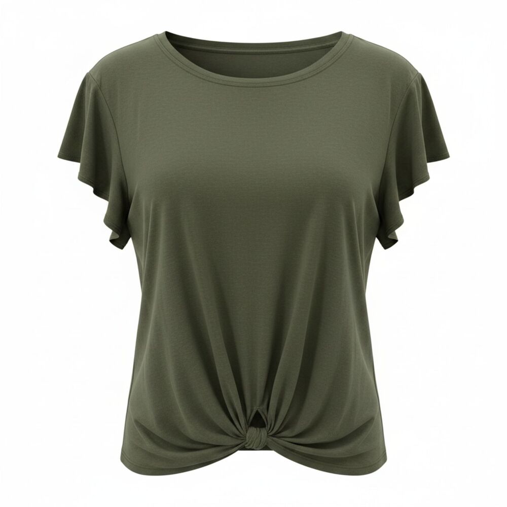 Time and Tru Women’s XL Olive Green Dressy Short Sleeve Tee Top